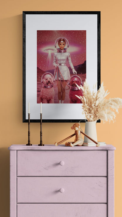 A Walk Before Liftoff Space-Age Matte Paper Poster - Pop Art