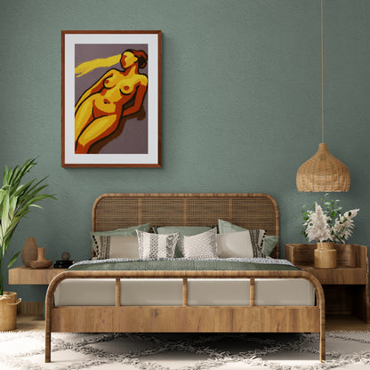 Abstract Goddess of Light Matte Paper Poster - Matisse Style