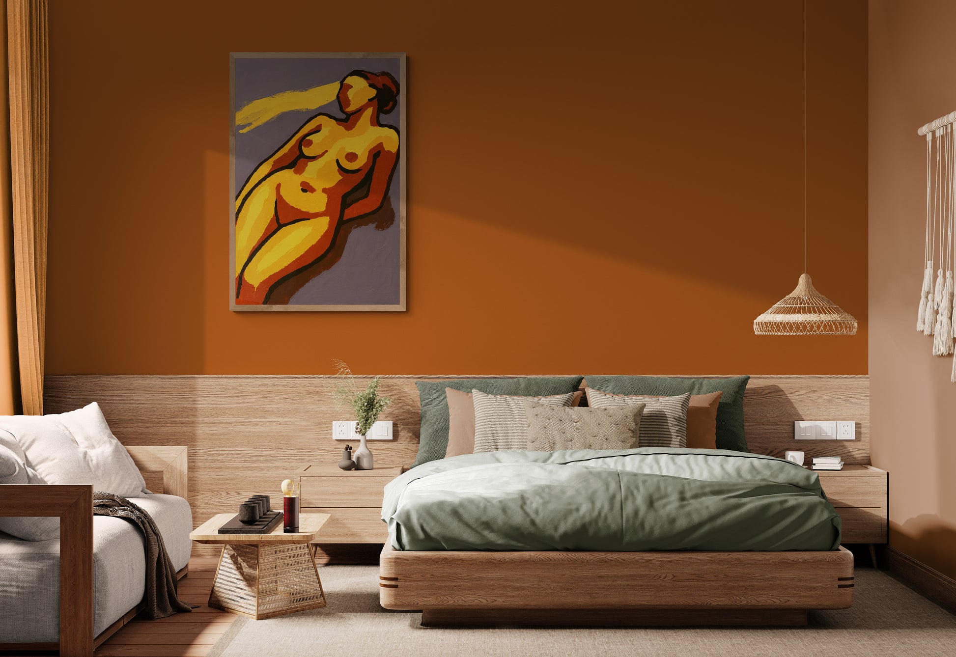 Abstract Goddess of Light Matte Paper Poster - Matisse Style