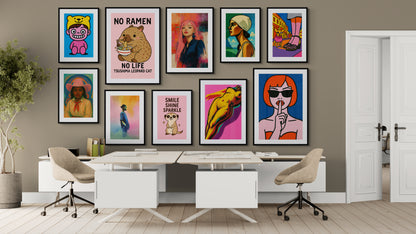 Adorable Leopard Cat Kawaii-Inspired Matte Paper Poster