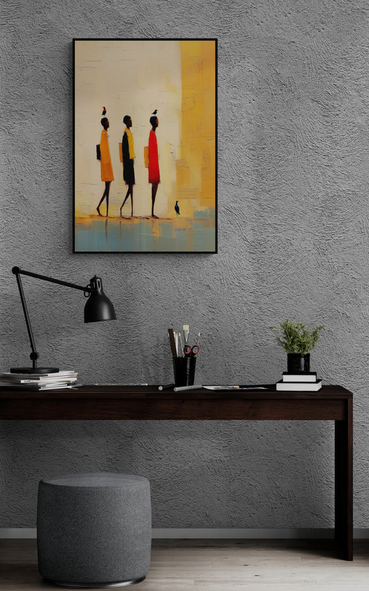 African Steps Feathered Souls Matte Paper Poster - African-Inspired