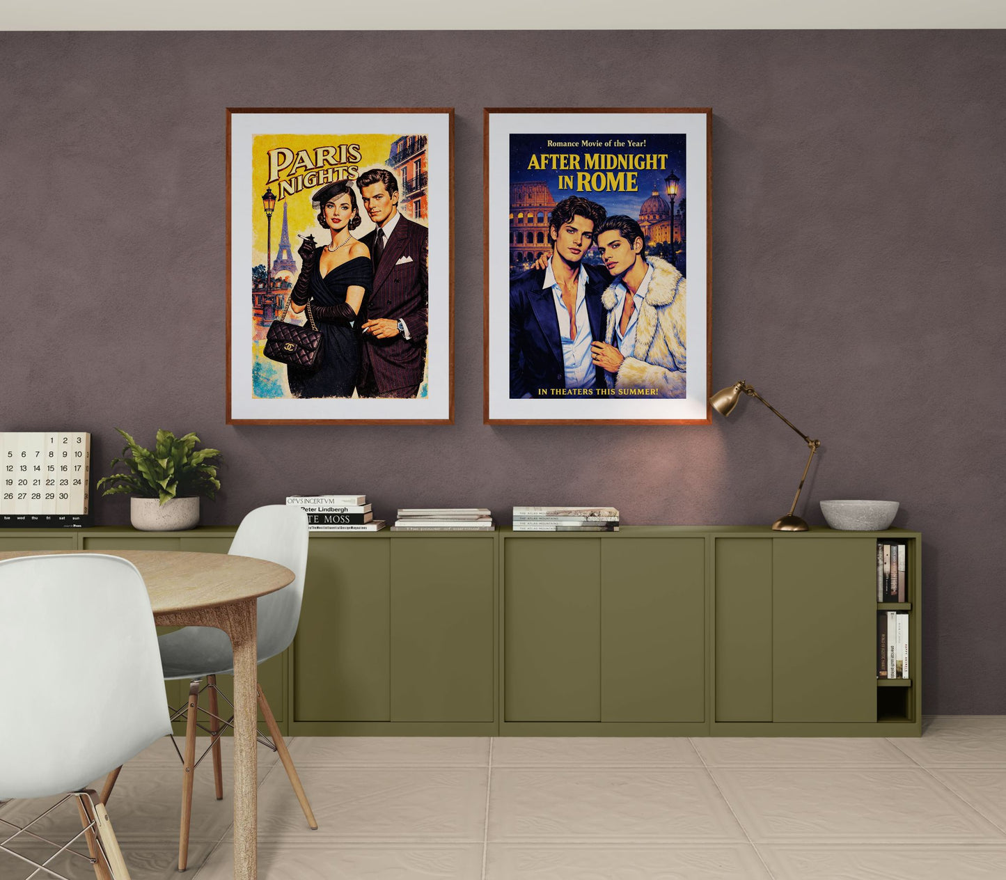 Paris, After Dark Vintage-Travel Matte Paper Poster - Art Deco Style
