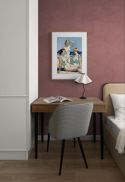 Afternoon on the Shore Matte Paper Poster - Impressionist Style