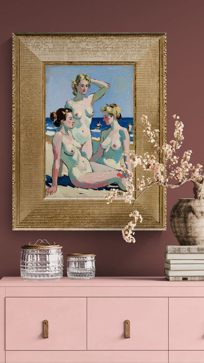 Afternoon on the Shore Matte Paper Poster - Impressionist Style