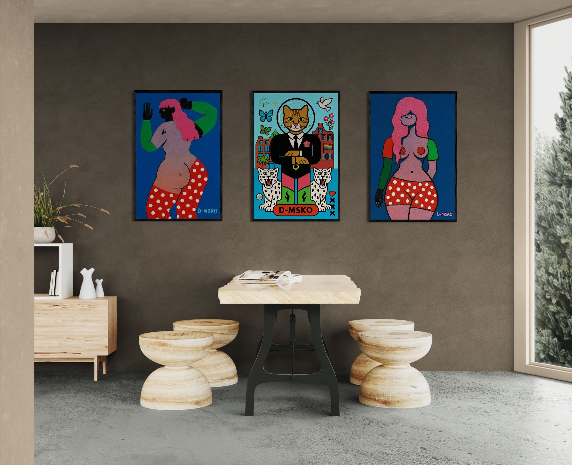 Amsterdam Cat King Museum-Quality Matte Paper Poster - Pop Art