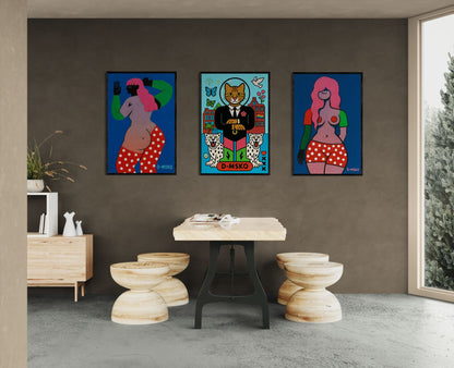 Amsterdam Cat King Museum-Quality Matte Paper Poster - Pop Art
