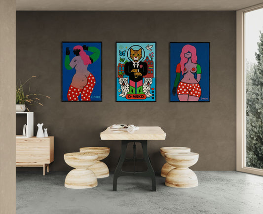 Amsterdam Cat King Museum-Quality Matte Paper Poster - Pop Art