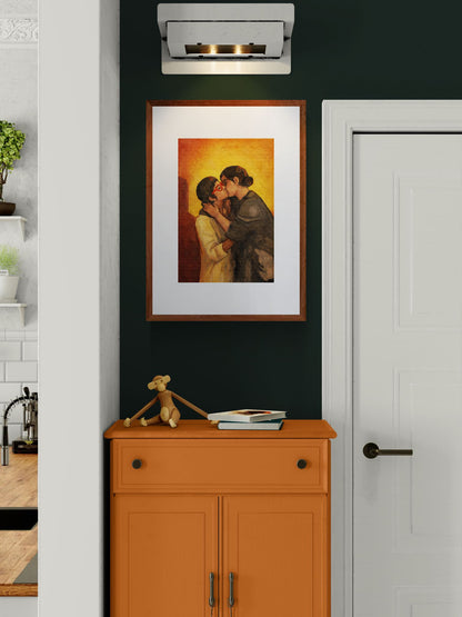 An Evening Kiss Romantic-Figurative Matte Paper Poster