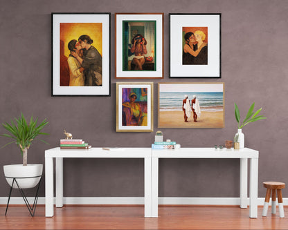 An Evening Kiss Romantic-Figurative Matte Paper Poster