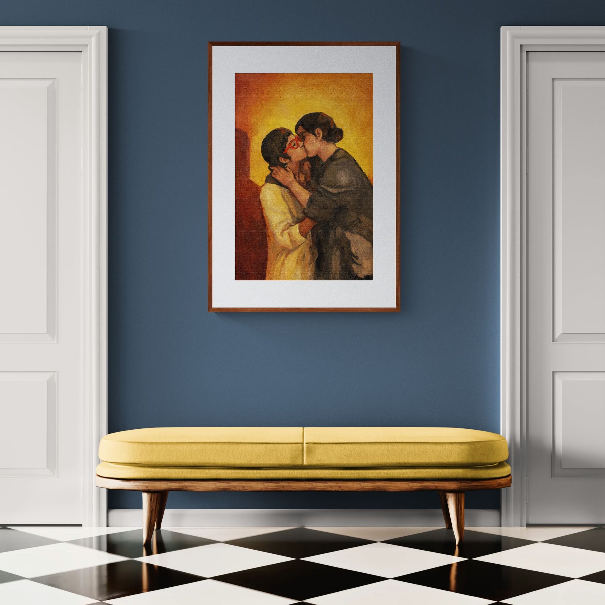An Evening Kiss Romantic-Figurative Matte Paper Poster