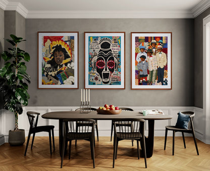 Ancestral Roots Mask – quilt-inspiriertes, mattes Poster
