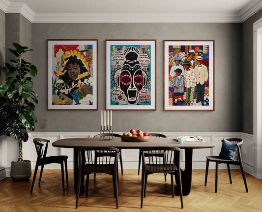 Ancestral Roots Mask Quilt-Inspired Matte Paper Poster