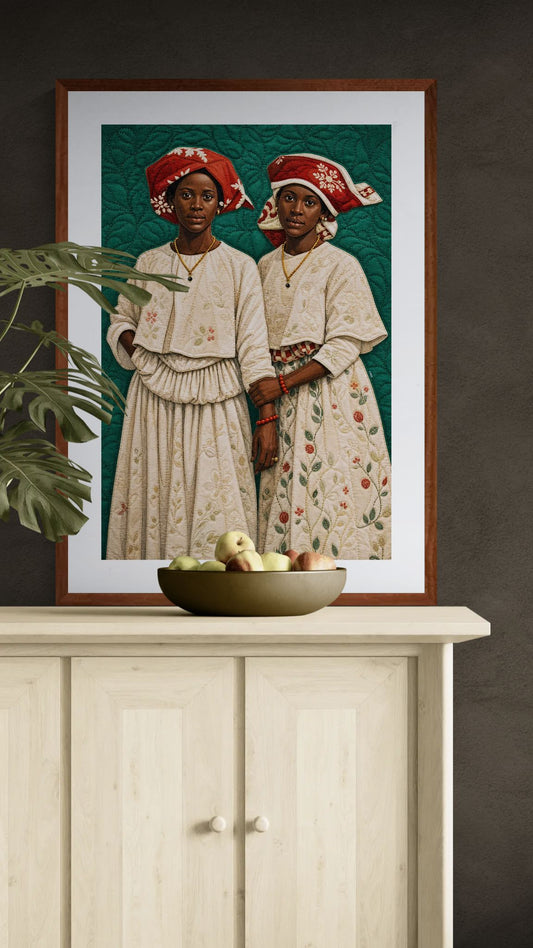 Surinamese Kotomisi Quilt-Inspired Afrocentric Matte Paper Poster