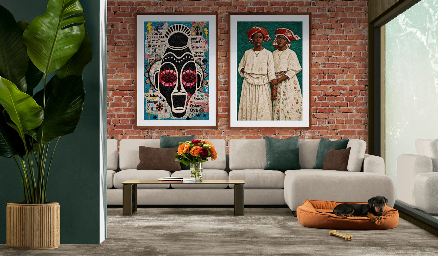 Ancestral Roots Mask – quilt-inspiriertes, mattes Poster