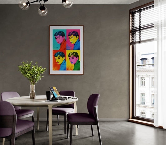 Audrey, After Midnight Pop-Art Matte Paper Poster - Warhol Style