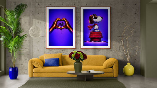 Aviator Dog Pop-Art Matte Paper Poster - Peanuts Flying Ace Style