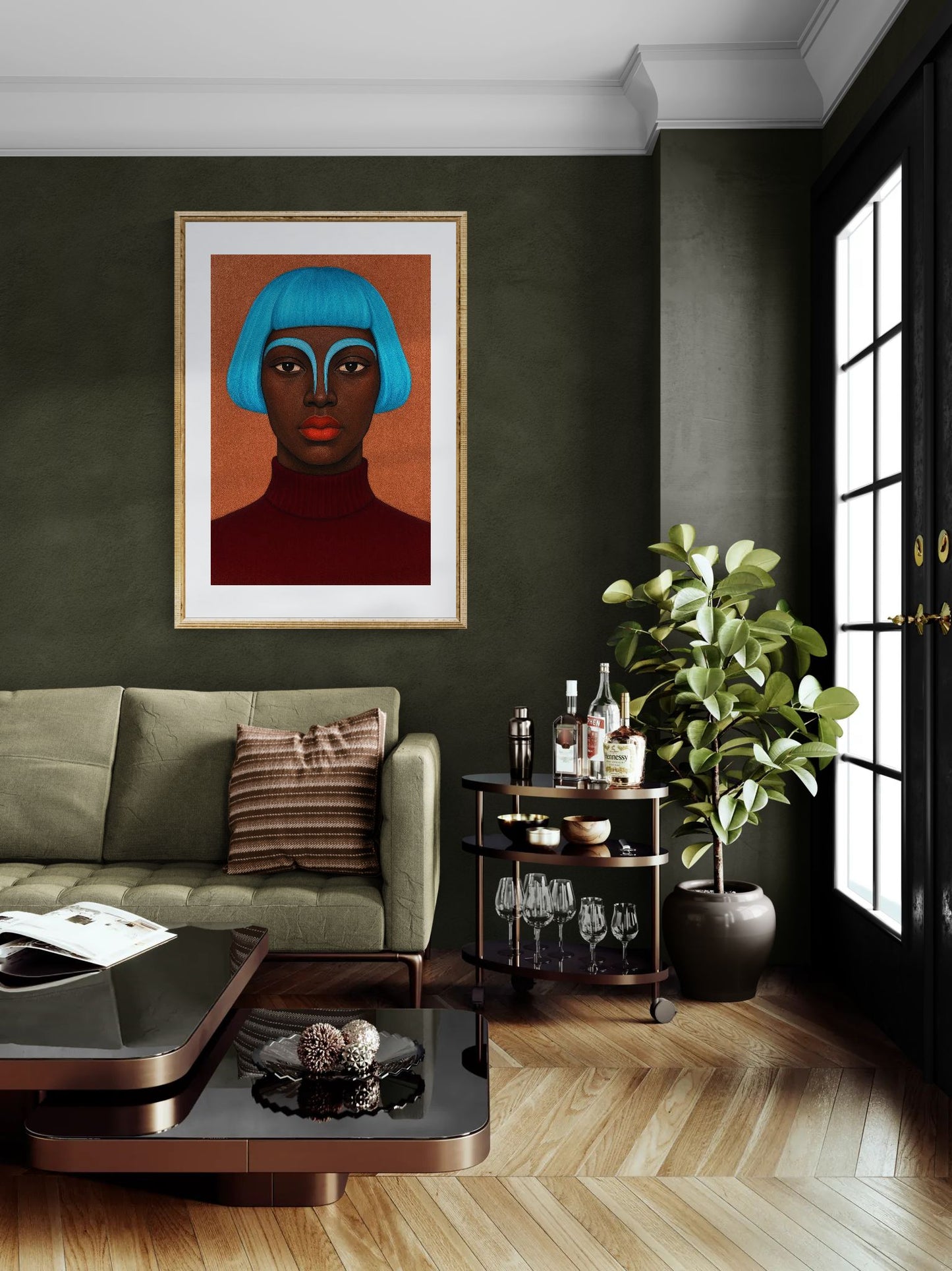 Azure Aura Afrocentric Matte Paper Poster Pop Art Style