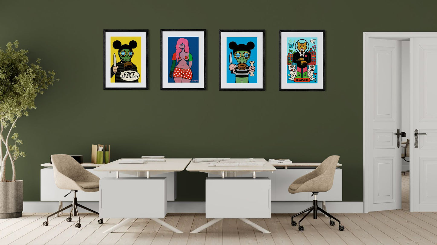 Azure Rebel Pop-Art Poster on Matte Paper - Street Art