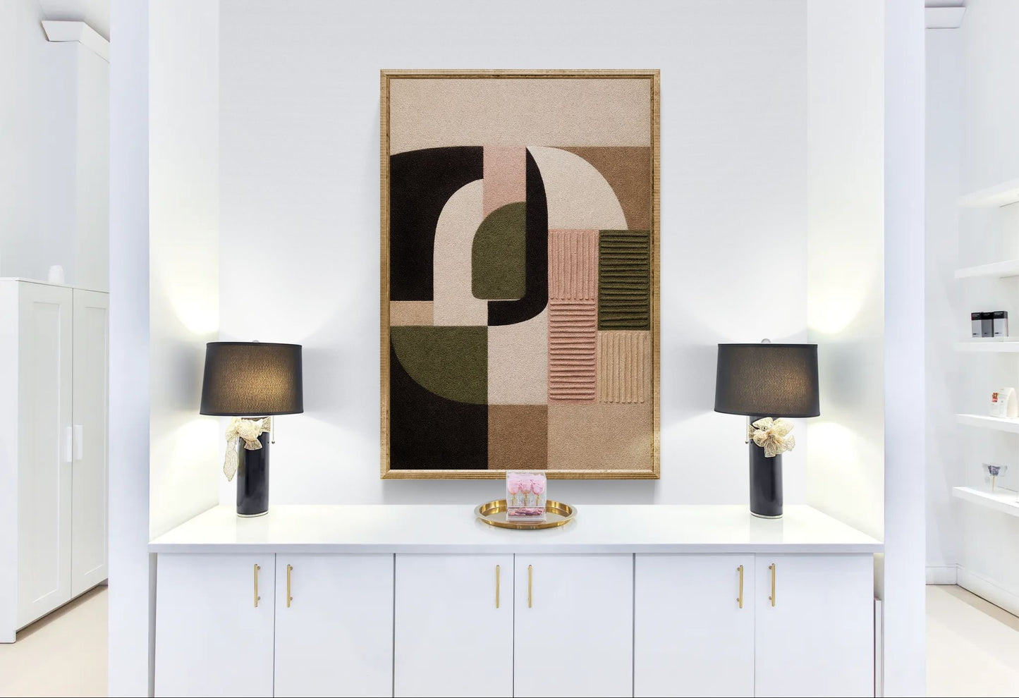 Blush & Stone Earth-Tone Matte Paper Poster - Mid-Century Modern
