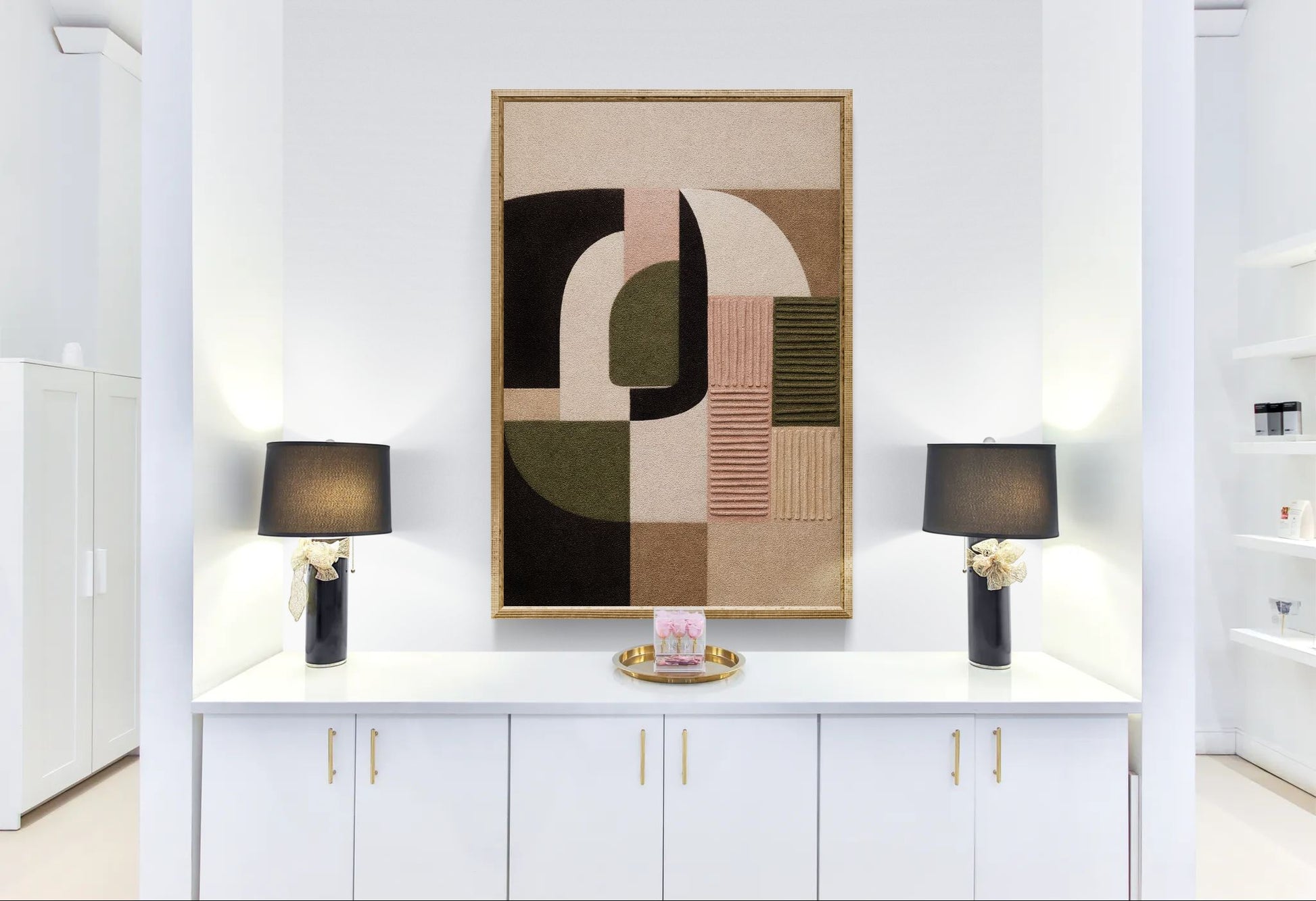 Blush & Stone Earth-Tone Matte Paper Poster - Mid-Century Modern