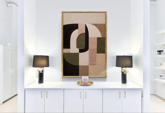 Blush & Stone Earth-Tone Matte Paper Poster - Mid-Century Modern