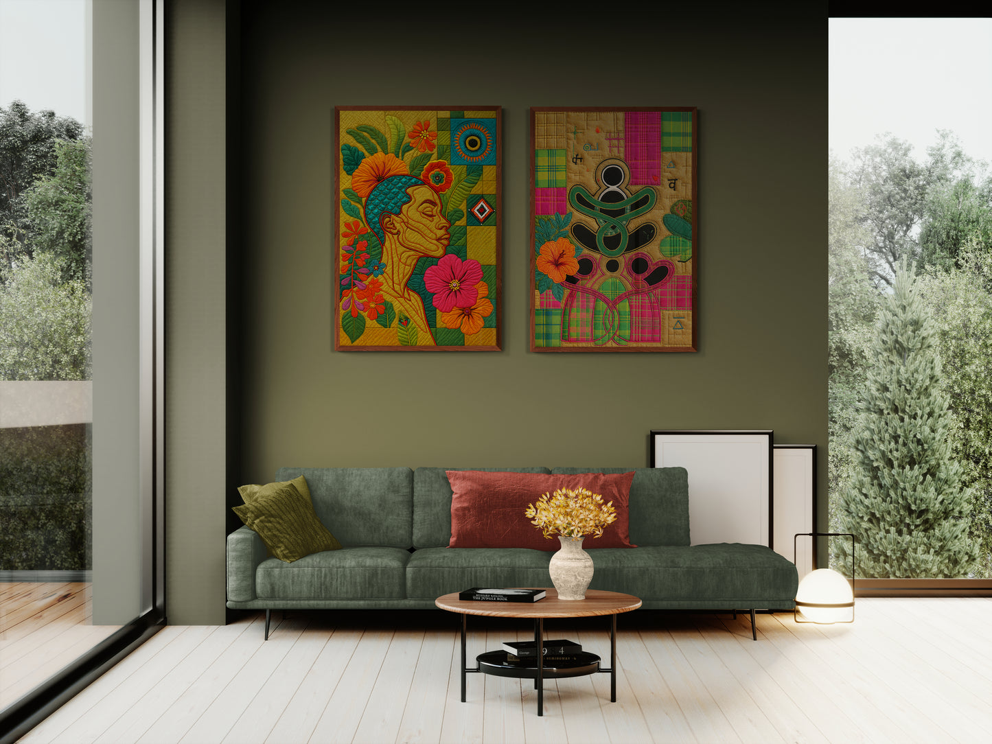 Botanical Soulscape Quilt-Inspired Matte Paper Poster