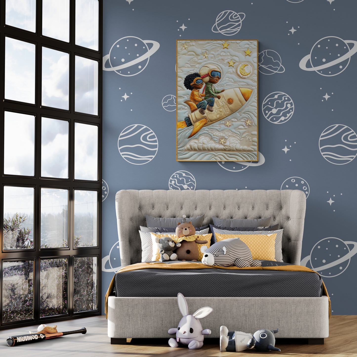 Brothers of the Sky Quilt-Inspired Matte Paper Poster - Afrofuturism