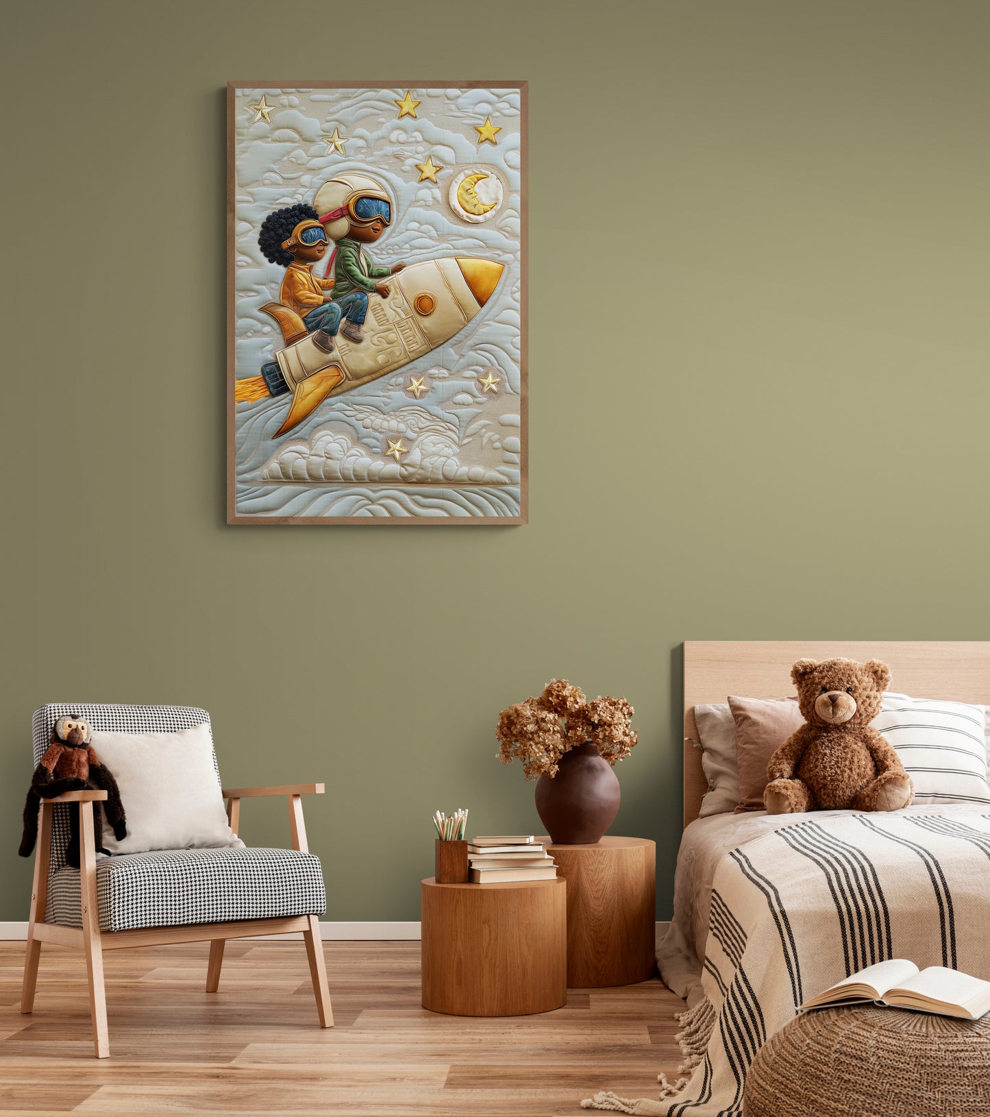 Brothers of the Sky Quilt-Inspired Matte Paper Poster - Afrofuturism