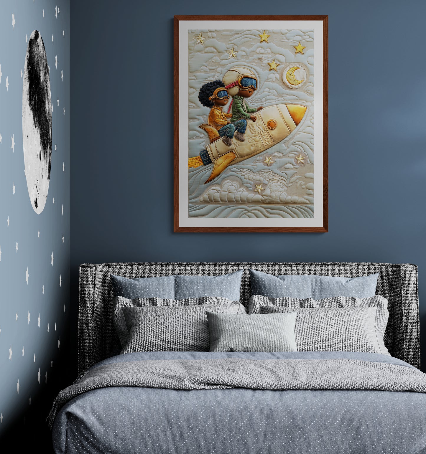 Brothers of the Sky Quilt-Inspired Matte Paper Poster - Afrofuturism