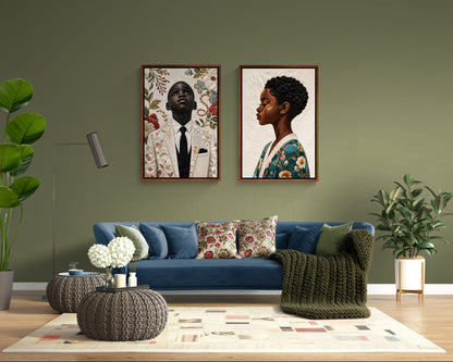 Black Boy Sunday Suit Toile encadrée, déco salon