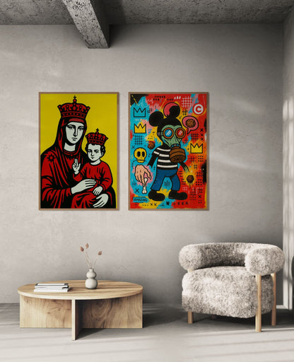 Chaos & Crowns Pop-Graffiti Matte Paper Poster - Basquiat Style