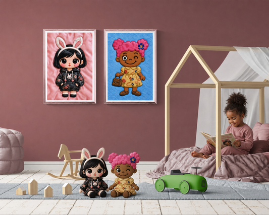 Bunny Bloom Museum Quality Matte Paper Poster Kawaii Quilted-Style
