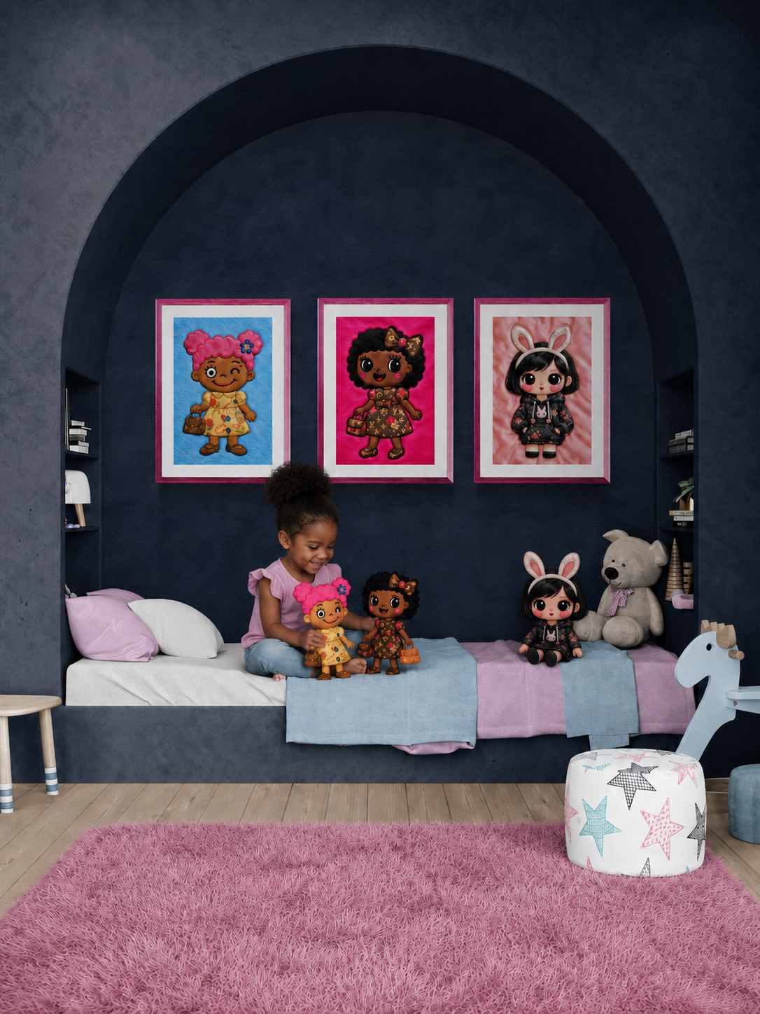 Bunny Bloom Museum Quality Matte Paper Poster Kawaii Quilted-Style