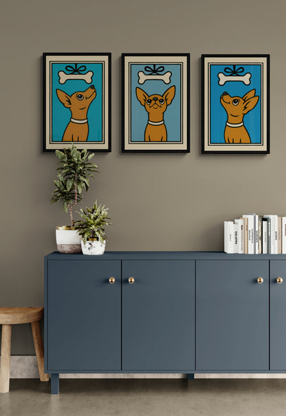 Chihuahua Dream: Retro-Inspired Matte Paper Poster in Pop Art Style