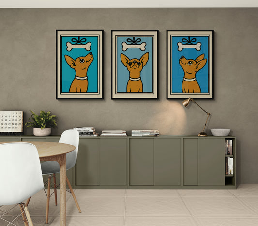 Chihuahua Dream: Retro-Inspired Matte Paper Poster in Pop Art Style