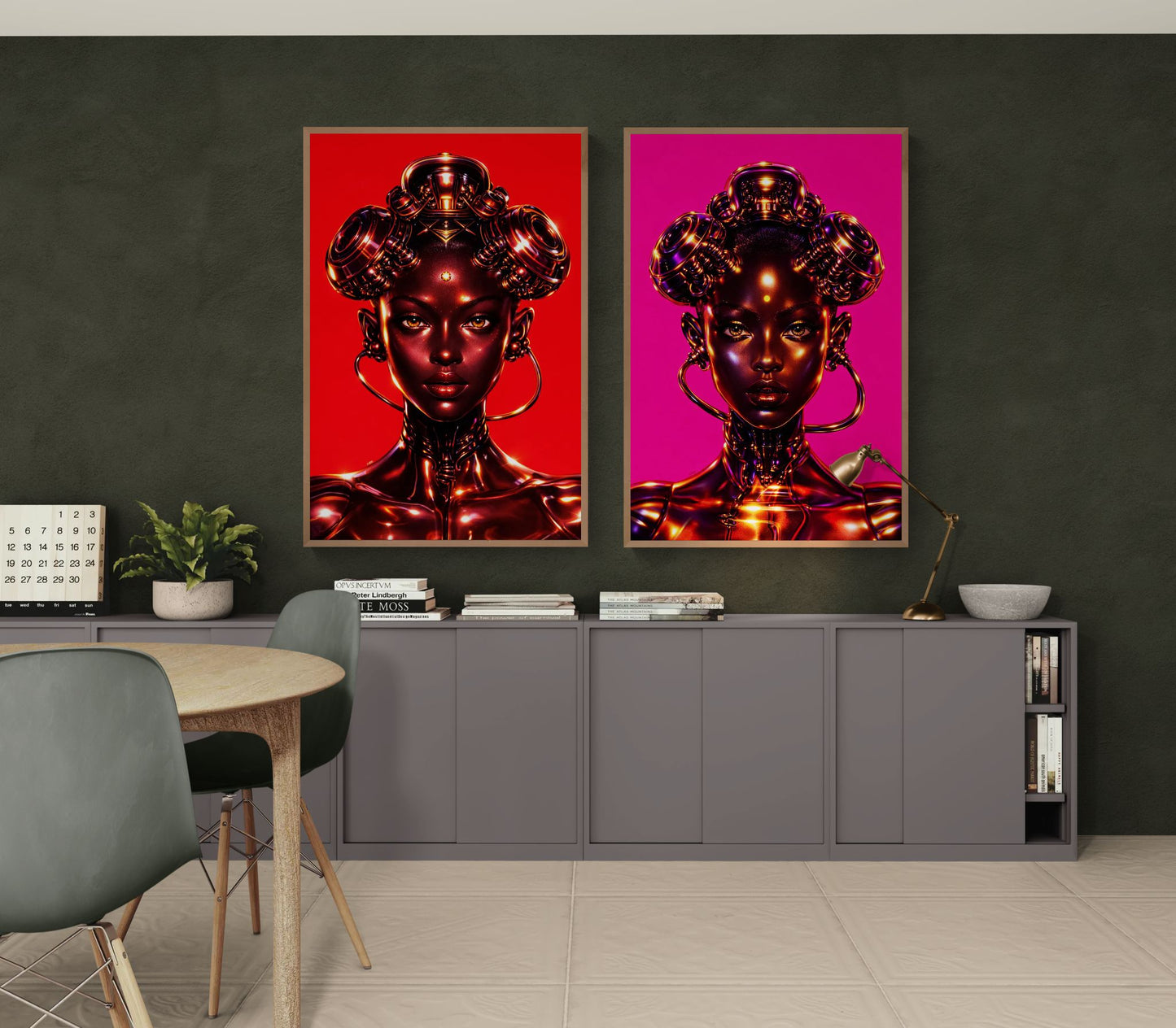 Chrome Oracle High-Contrast Matte Paper Poster - Afrofuturism
