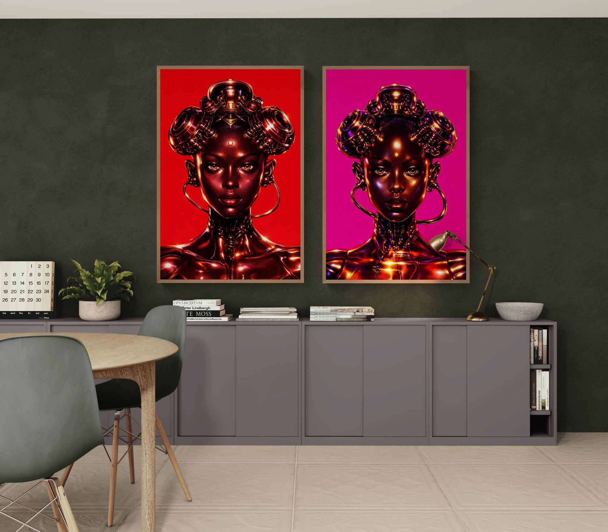 Chrome Oracle High-Contrast Matte Paper Poster - Afrofuturism