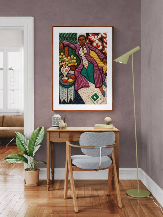 Citrus Lounge Museum-Quality Matte Paper Poster - Quilt-Inspired