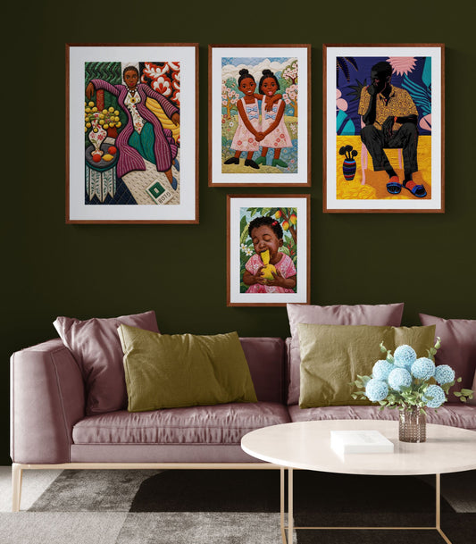 Citrus Lounge Museum-Quality Matte Paper Poster - Quilt-Inspired