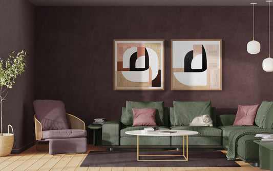 Clay Symmetry Earth-Tone Matte Paper Poster - Mid-Century Modern