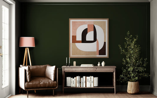 Clay Symmetry Earth-Tone Matte Paper Poster - Mid-Century Modern