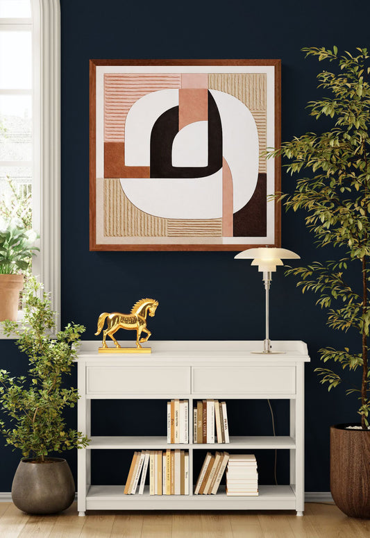 Clay Symmetry Earth-Tone Matte Paper Poster - Mid-Century Modern