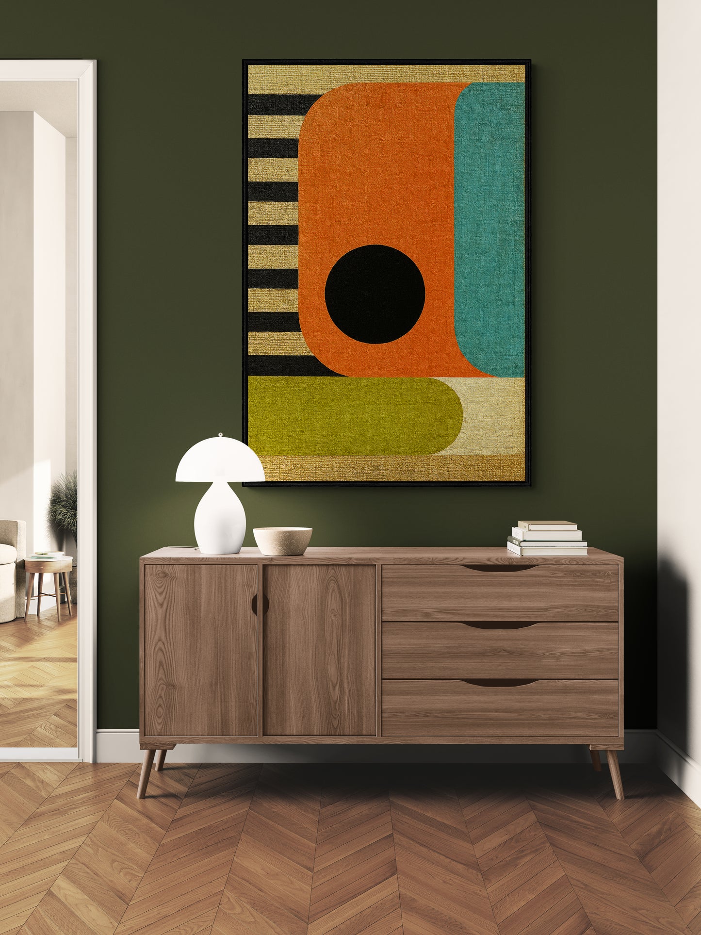 Color Block Rhythm Mid-Century Matte Paper Poster - Bauhaus Style