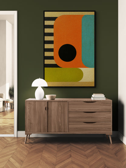 Color Block Rhythm Mid-Century Matte Paper Poster - Bauhaus Style