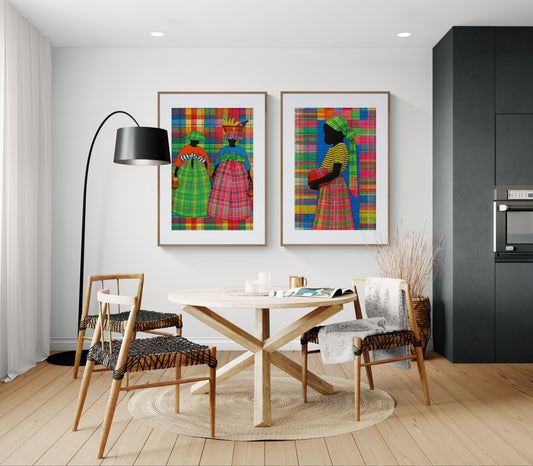 Colours of Her Culture Madras-Inspired Matte Paper Poster