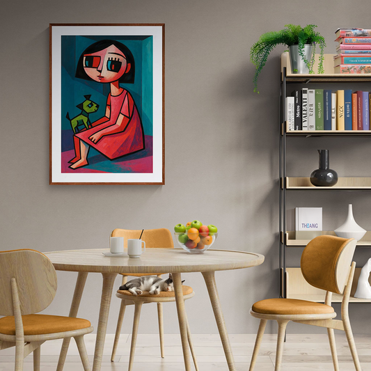 Companion Cubist Art Print on Matte Paper with Color Block Design