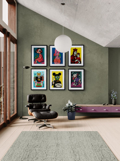 Companion Cubist Art Print on Matte Paper with Color Block Design