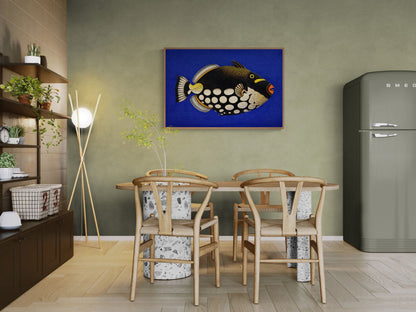 Composition in Ultramarine Mid-Century Matte Paper Poster - Pop Art