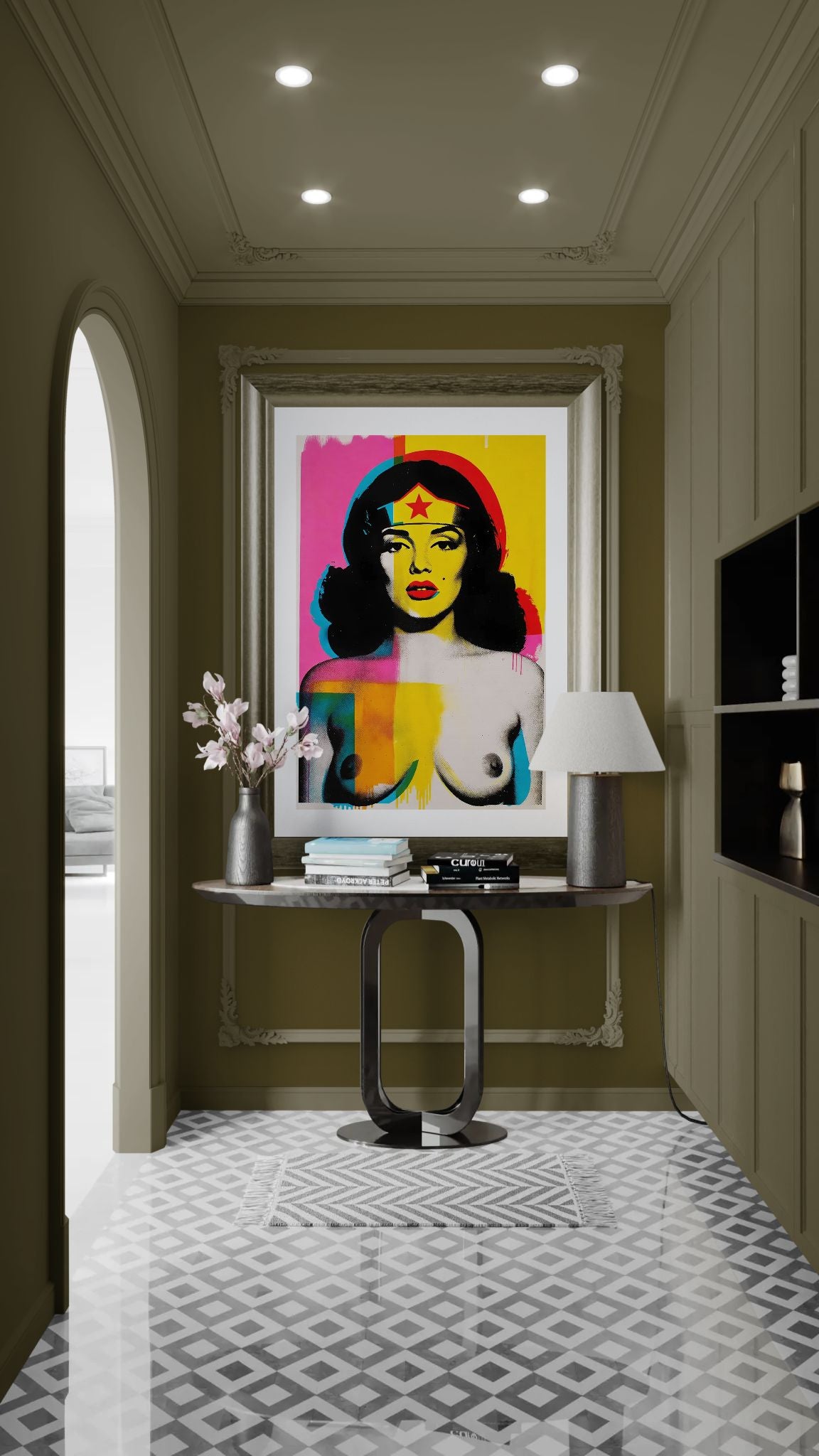 Constructed Heroine Screenprint-Style Matte Paper Poster - Pop Art