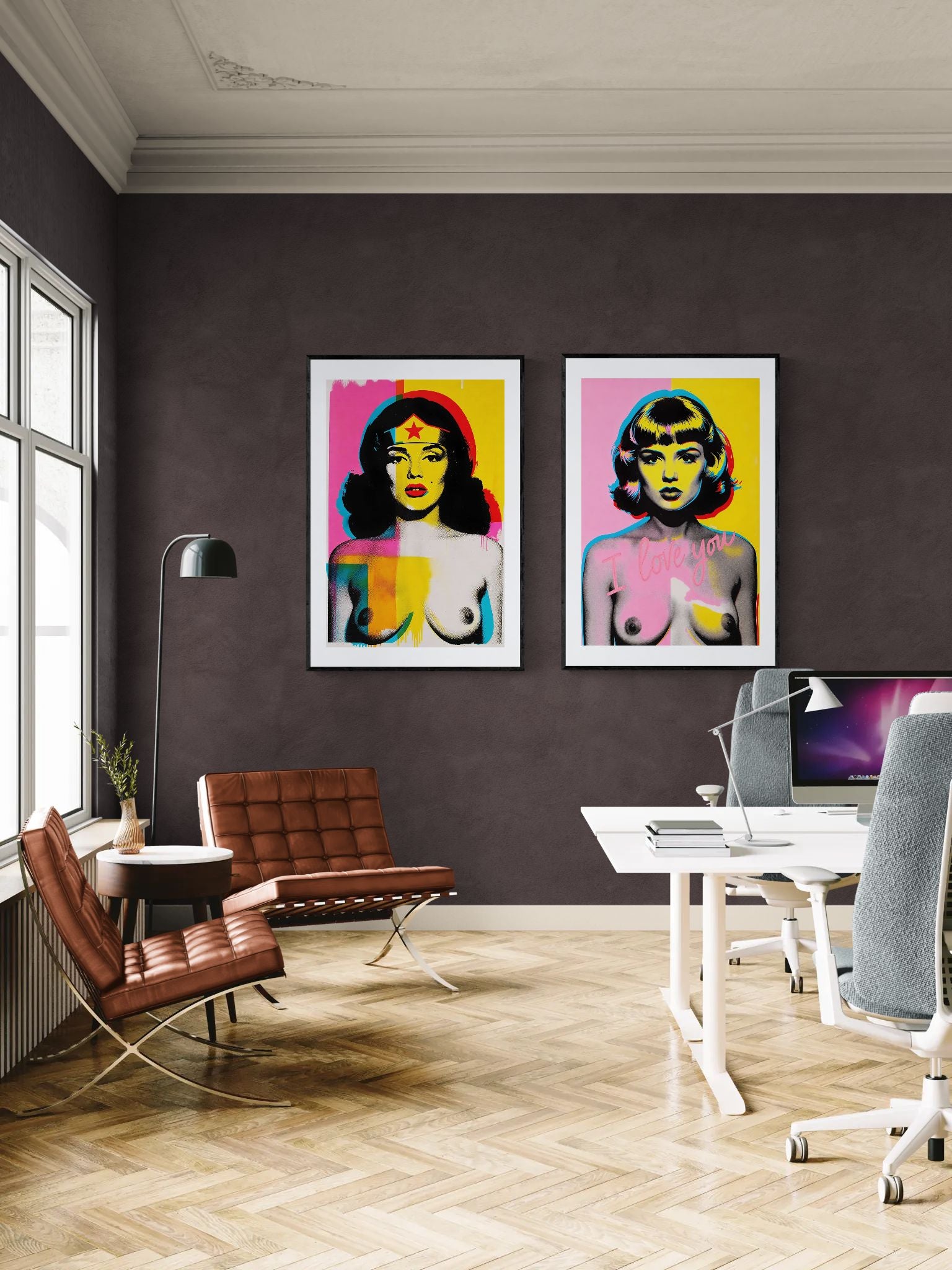 Portrait with Declaration Halftone Matte Paper Poster - Pop Art
